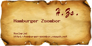 Hamburger Zsombor névjegykártya